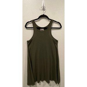FREE PEOPLE Long Beach Mini Dress Olive Green